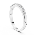 Gold Emerald Baguette Round Half Eternity Lab Grown Diamond Vionx Ring