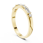 Gold Emerald Baguette Round Half Eternity Lab Grown Diamond Vionx Ring