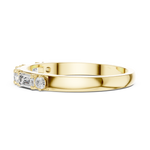 Gold Emerald Baguette Round Half Eternity Lab Grown Diamond Vionx Ring