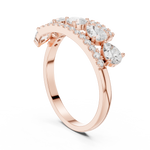 Gold 1Ct Pear Open Band Double Pave Lab Grown Diamond Aexil Ring
