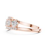 Gold 1Ct Pear Open Band Double Pave Lab Grown Diamond Aexil Ring