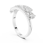 Gold 1Ct Pear Open Band Double Pave Lab Grown Diamond Aexil Ring