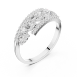 Gold 1Ct Pear Open Band Double Pave Lab Grown Diamond Aexil Ring
