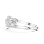 Gold 1Ct Pear Open Band Double Pave Lab Grown Diamond Aexil Ring