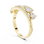 Gold 1Ct Pear Open Band Double Pave Lab Grown Diamond Aexil Ring