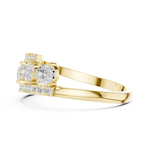 Gold 1Ct Pear Open Band Double Pave Lab Grown Diamond Aexil Ring