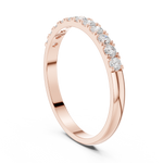 Gold Pave Band Round Lab Grown Diamond Anora Ring
