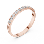 Gold Pave Band Round Lab Grown Diamond Anora Ring