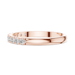 Gold Pave Band Round Lab Grown Diamond Anora Ring