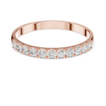 Gold Pave Band Round Lab Grown Diamond Anora Ring