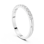 Gold Pave Band Round Lab Grown Diamond Anora Ring