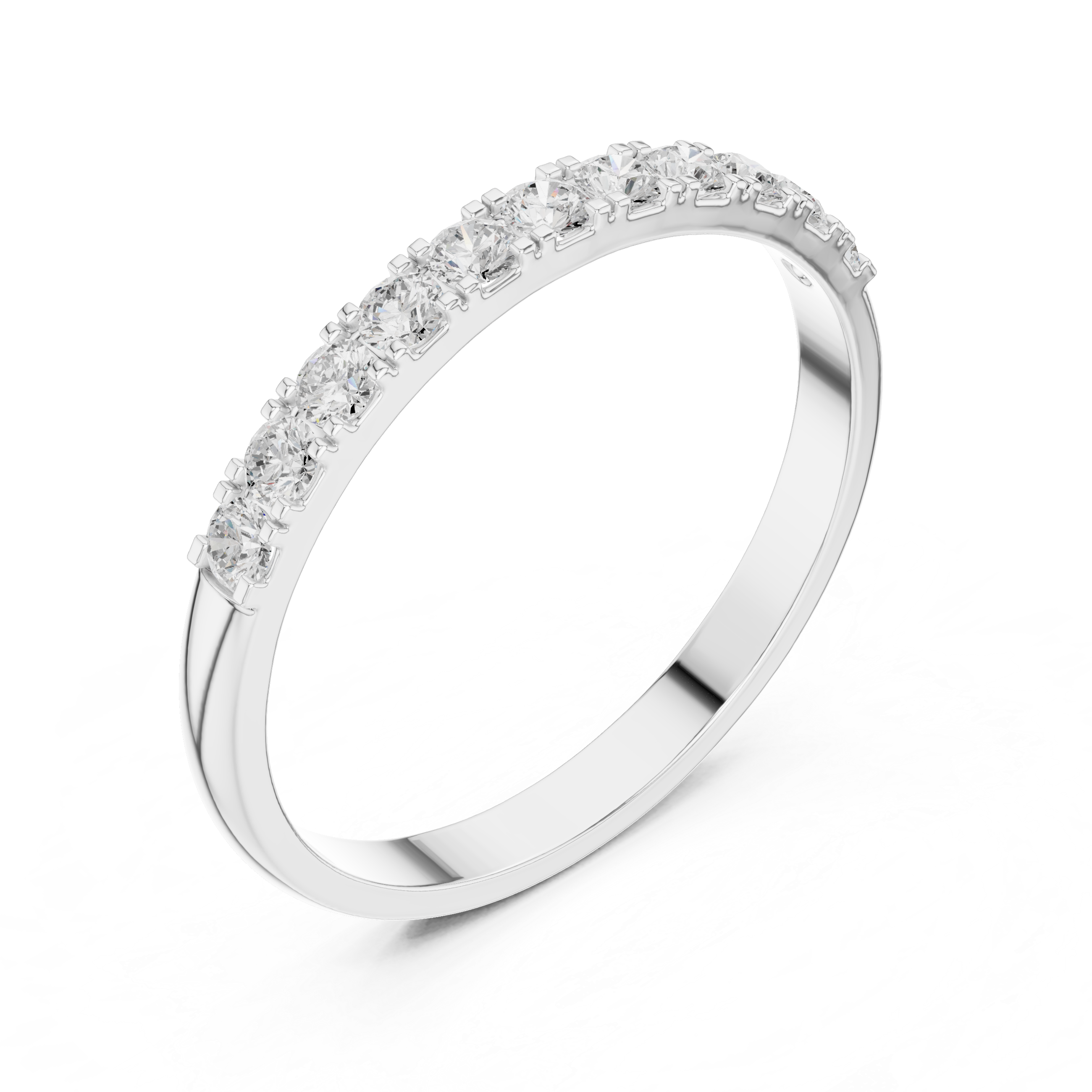 Gold Pave Band Round Lab Grown Diamond Anora Ring