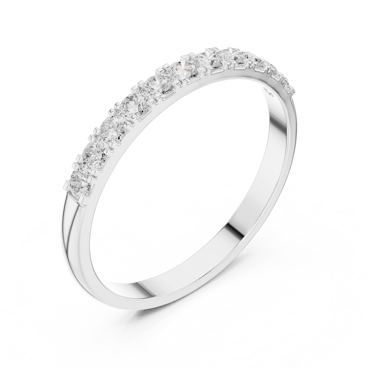 Gold Pave Band Round Lab Grown Diamond Anora Ring