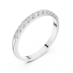 Gold Pave Band Round Lab Grown Diamond Anora Ring