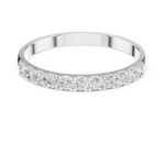 Gold Pave Band Round Lab Grown Diamond Anora Ring