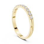 Gold Pave Band Round Lab Grown Diamond Anora Ring