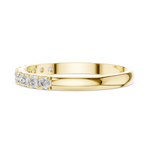 Gold Pave Band Round Lab Grown Diamond Anora Ring