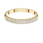 Gold Pave Band Round Lab Grown Diamond Anora Ring