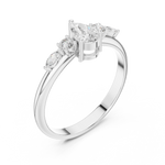 Gold Three Stone Pear Lab Grown Diamond Kireya Ring