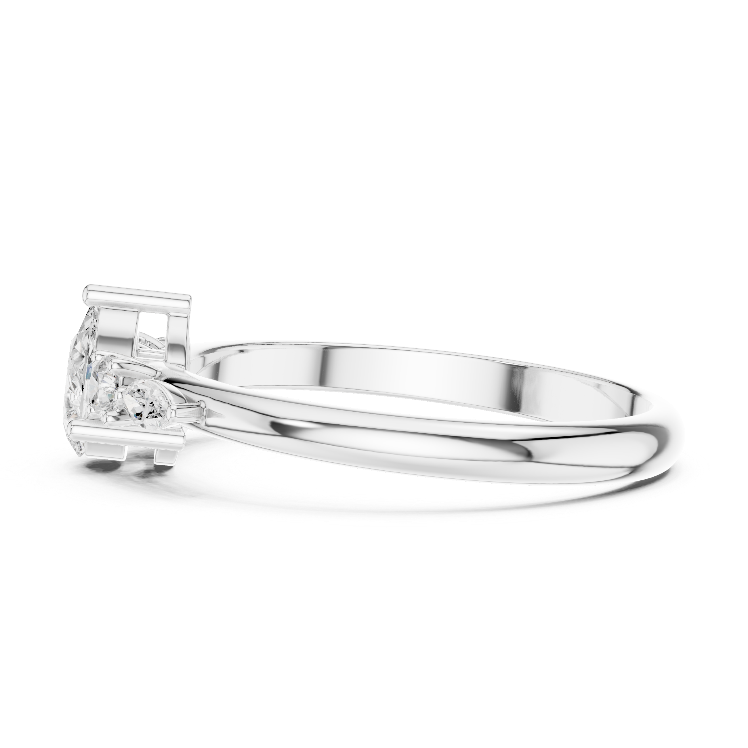 Gold Three Stone Pear Lab Grown Diamond Kireya Ring