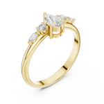 Gold Three Stone Pear Lab Grown Diamond Kireya Ring
