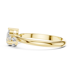 Gold Three Stone Pear Lab Grown Diamond Kireya Ring