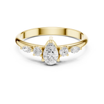 Gold Three Stone Pear Lab Grown Diamond Kireya Ring