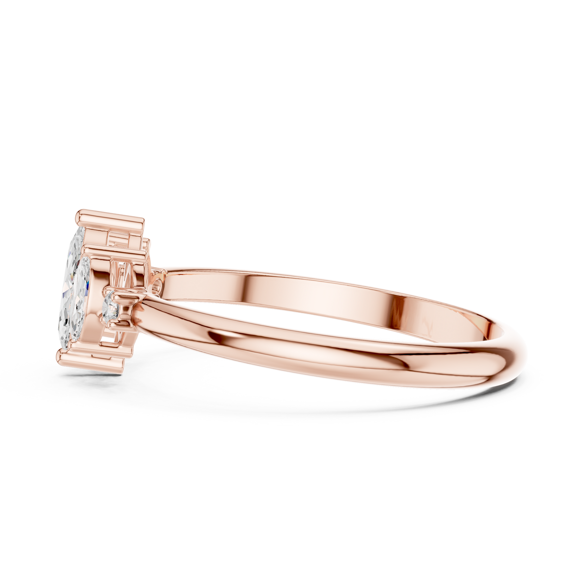 Gold Three Stone Marquise Lab Grown Diamond Zyphi Ring