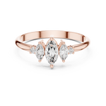 Gold Three Stone Marquise Lab Grown Diamond Zyphi Ring