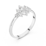 Gold Three Stone Marquise Lab Grown Diamond Zyphi Ring
