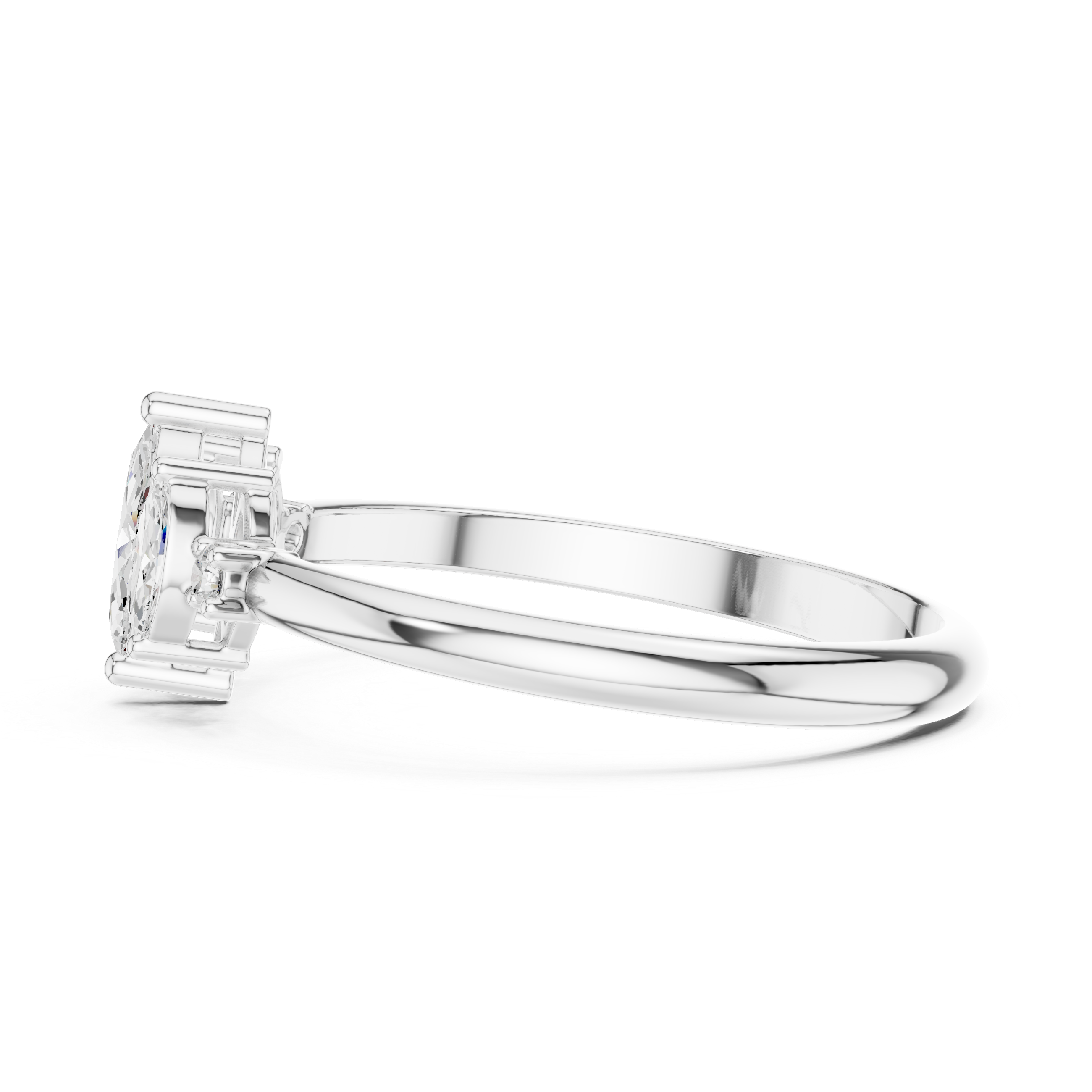 Gold Three Stone Marquise Lab Grown Diamond Zyphi Ring