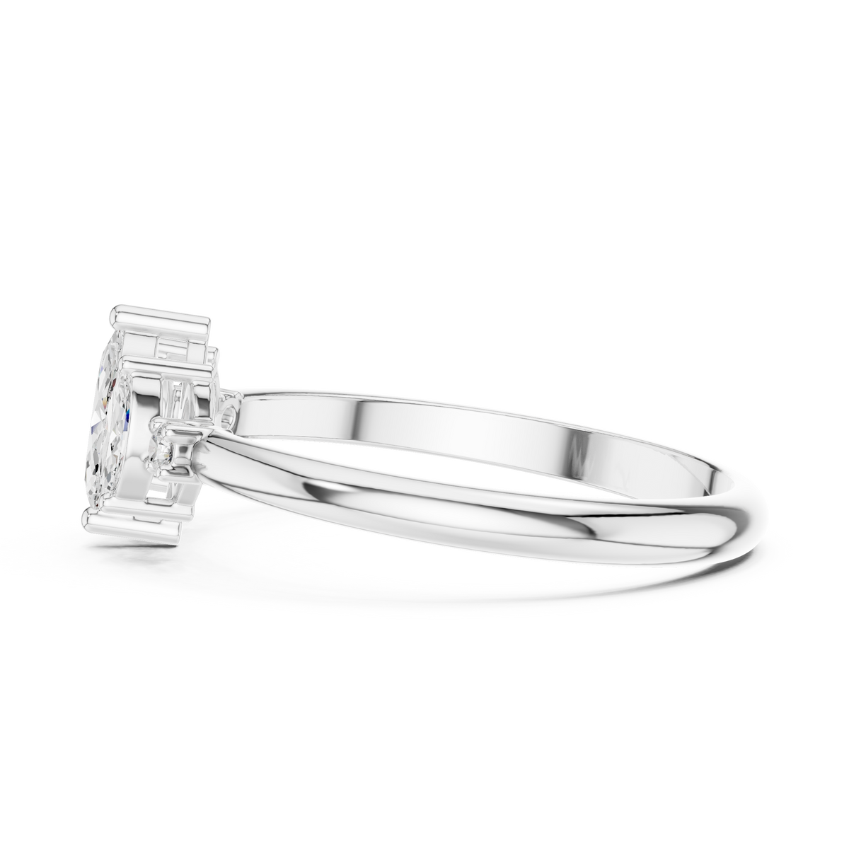 Gold Three Stone Marquise Lab Grown Diamond Zyphi Ring