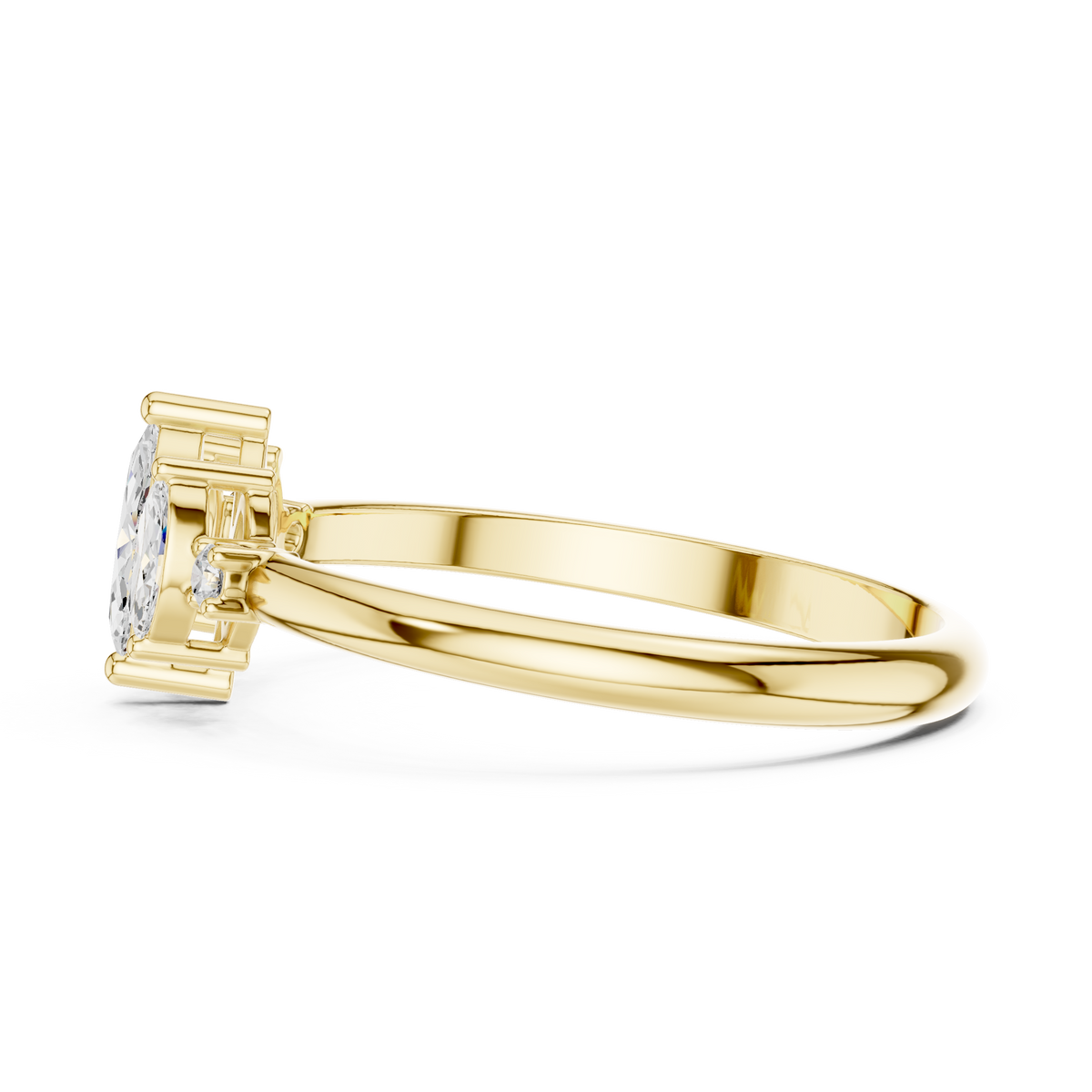 Gold Three Stone Marquise Lab Grown Diamond Zyphi Ring