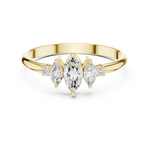 Gold Three Stone Marquise Lab Grown Diamond Zyphi Ring