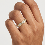 Gold Single Row Prong Set Round Lab Grown Diamond Halian Ring