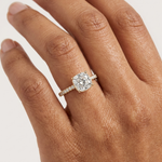 Gold 2Ct Solitaire Pave Cushion Lab Grown Diamond Halix Ring