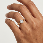 Gold Accent Round Lab Grown Diamond Hazel Ring