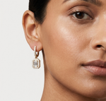 Gold 2Ct Halo Drop Emerald Lab Grown Diamond Helor Earring
