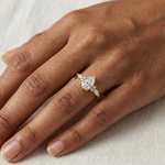 Gold 1Ct Prong Pear Lab Grown Diamond Ilvyn Ring