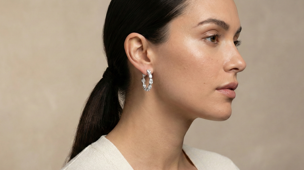 White Gold hoop earrings 