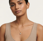 Gold Circle Motif Round Lab Grown Diamond Irya Pendant
