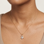 Gold Floral Drop Pear Lab Grown Diamond Isvya Pendant