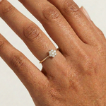 Gold Cluster Setting Round Lab Grown Diamond Ivarae Ring