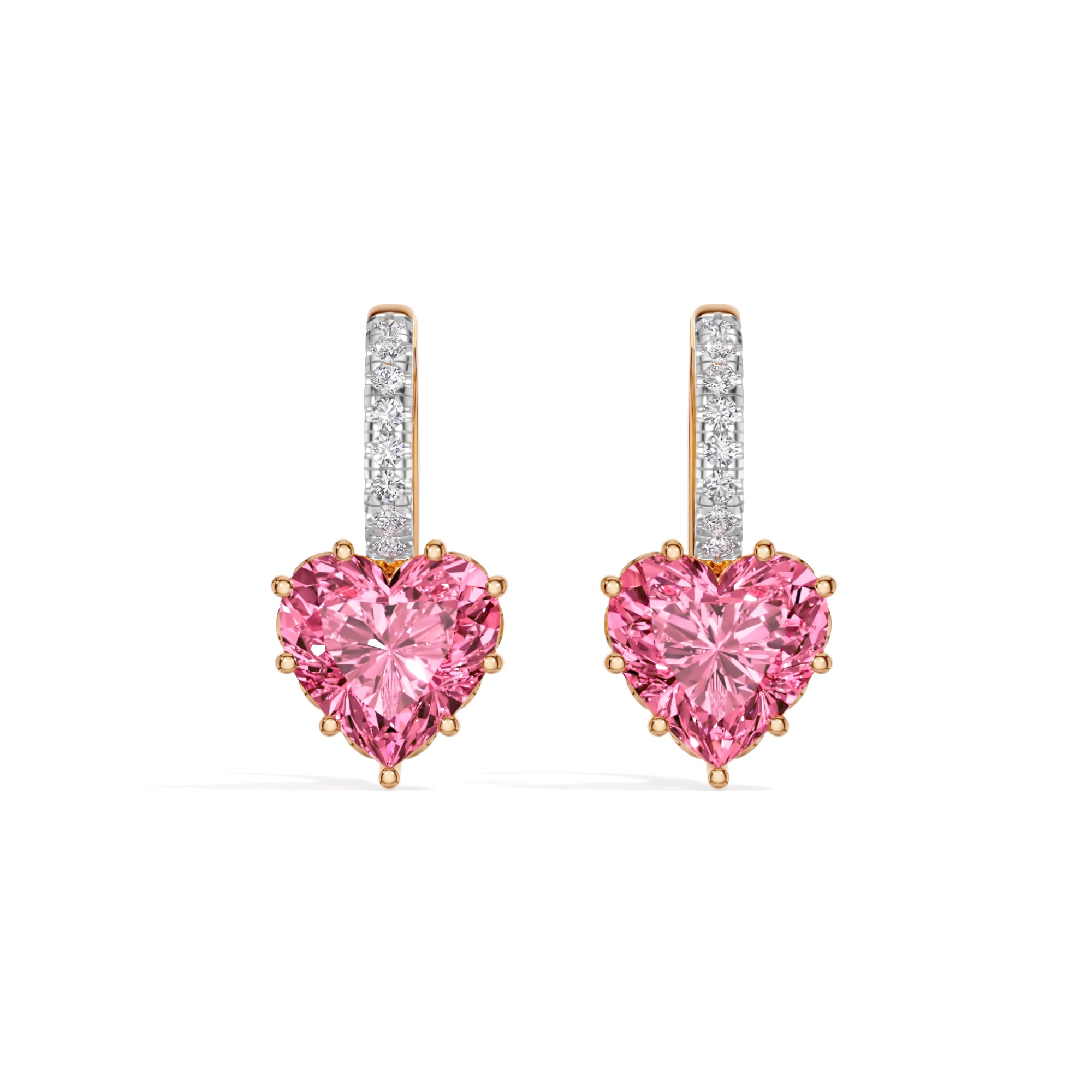 Rose Gold 6 50Ct Heart Drop Lab Grown Diamond Arzen Earring