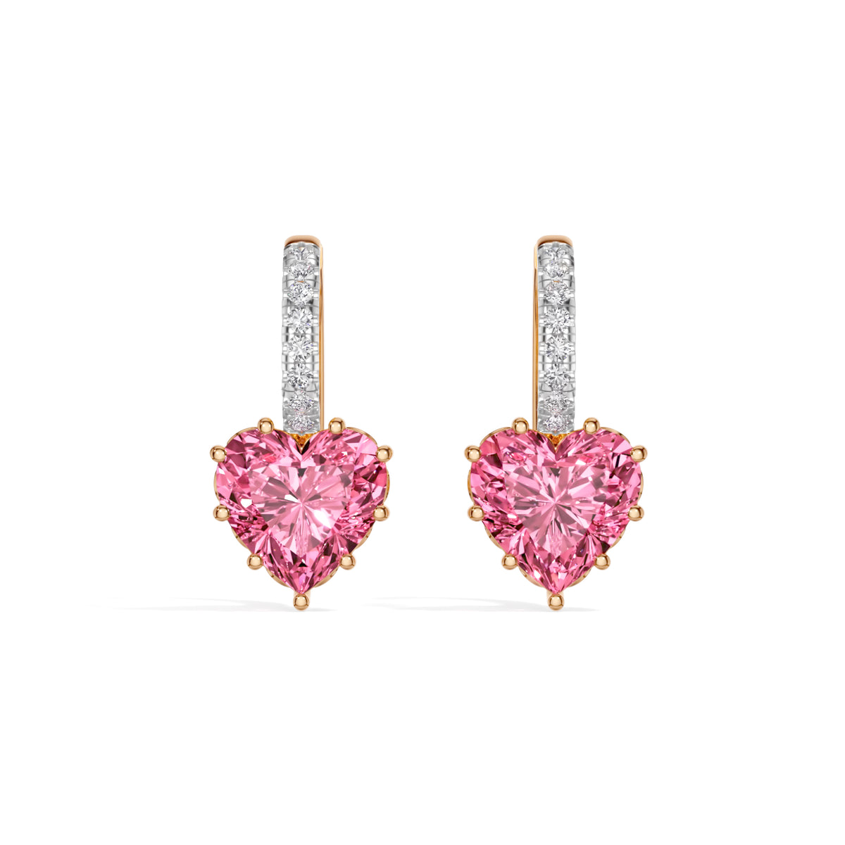 Rose Gold 6 50Ct Heart Drop Lab Grown Diamond Arzen Earring