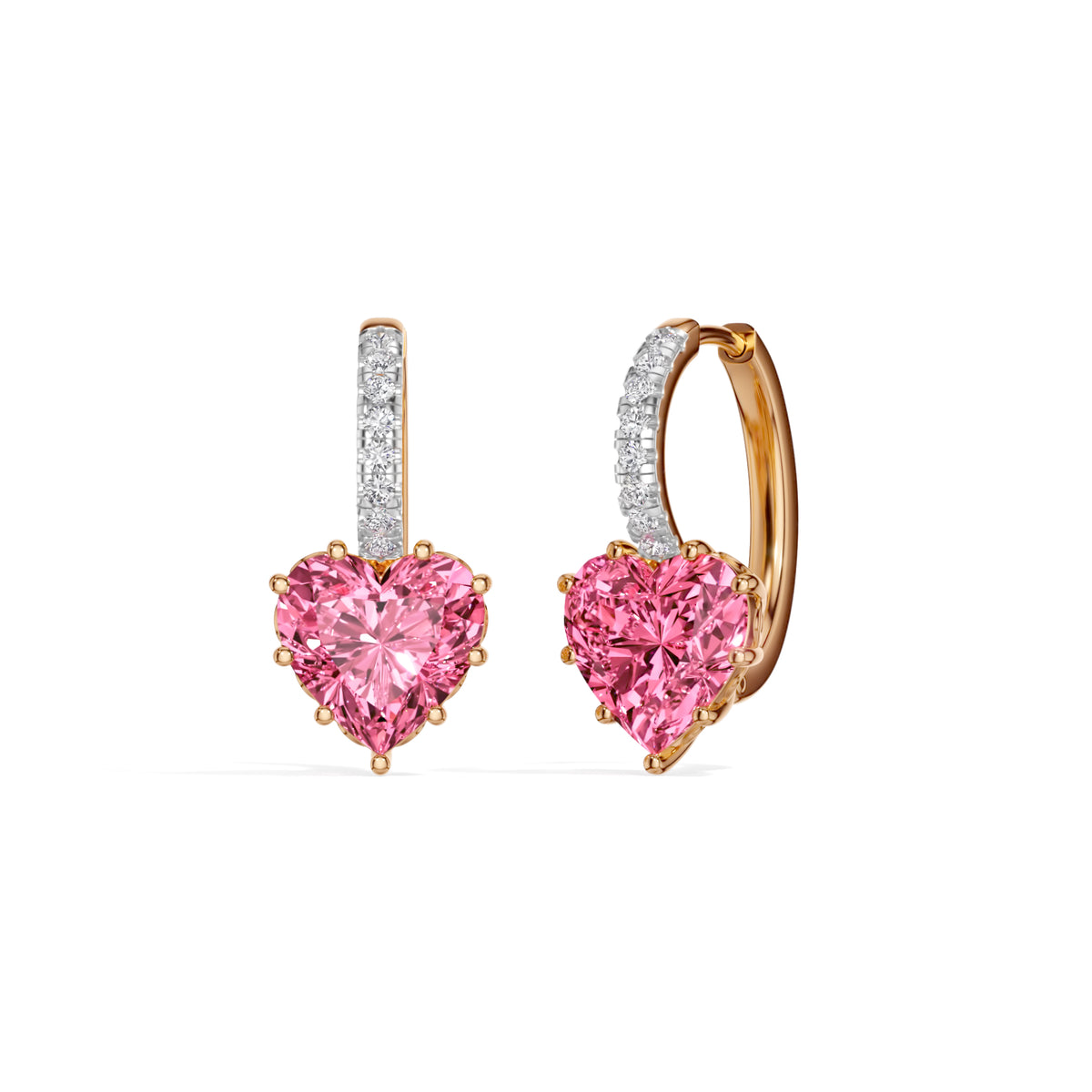 Rose Gold 6 50Ct Heart Drop Lab Grown Diamond Arzen Earring
