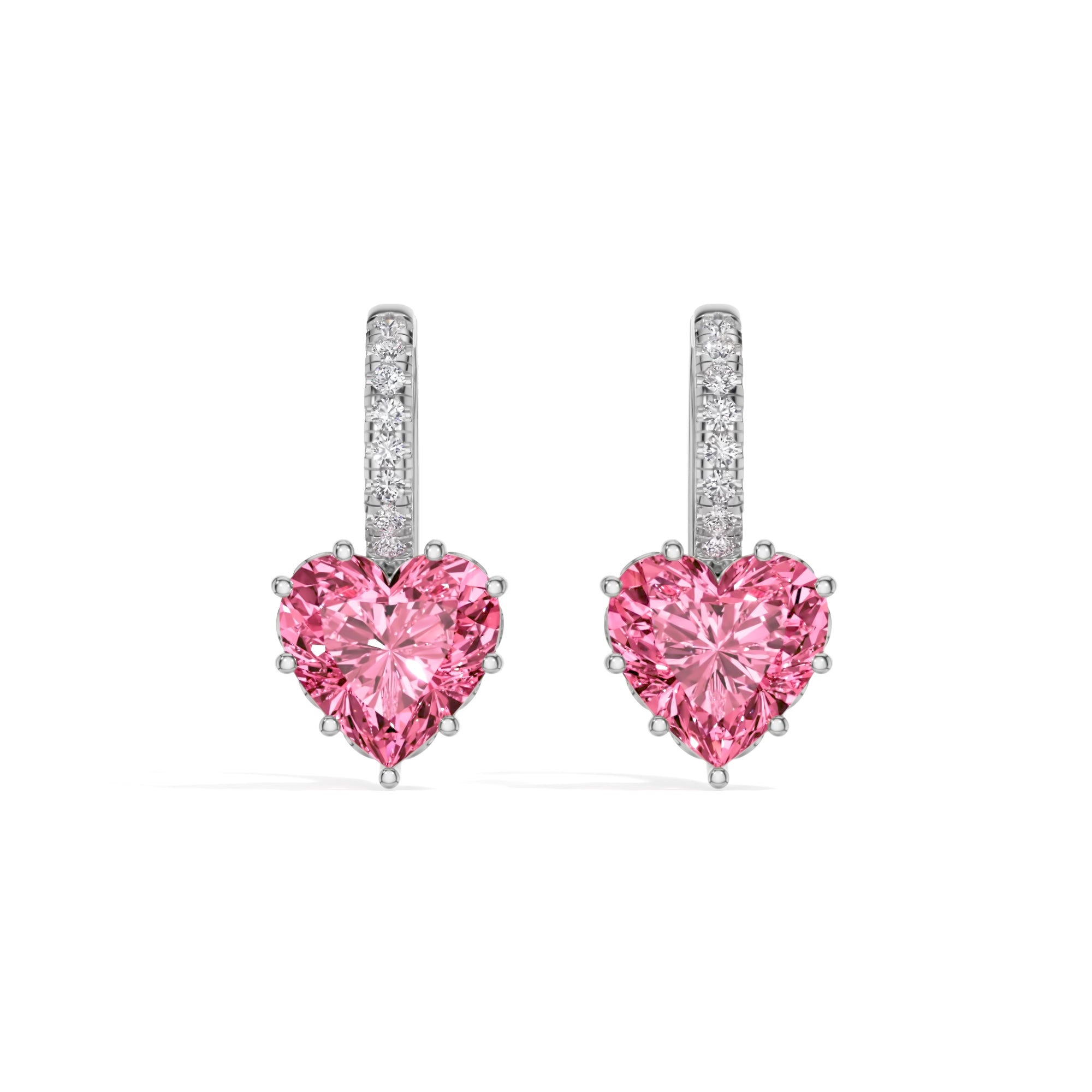 White Gold 6 50Ct Heart Drop Lab Grown Diamond Arzen Earring