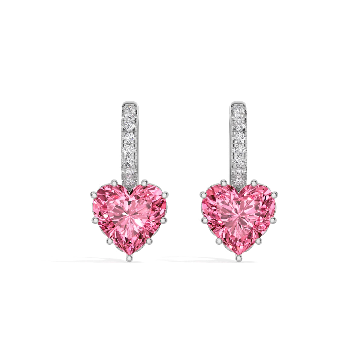 White Gold 6 50Ct Heart Drop Lab Grown Diamond Arzen Earring