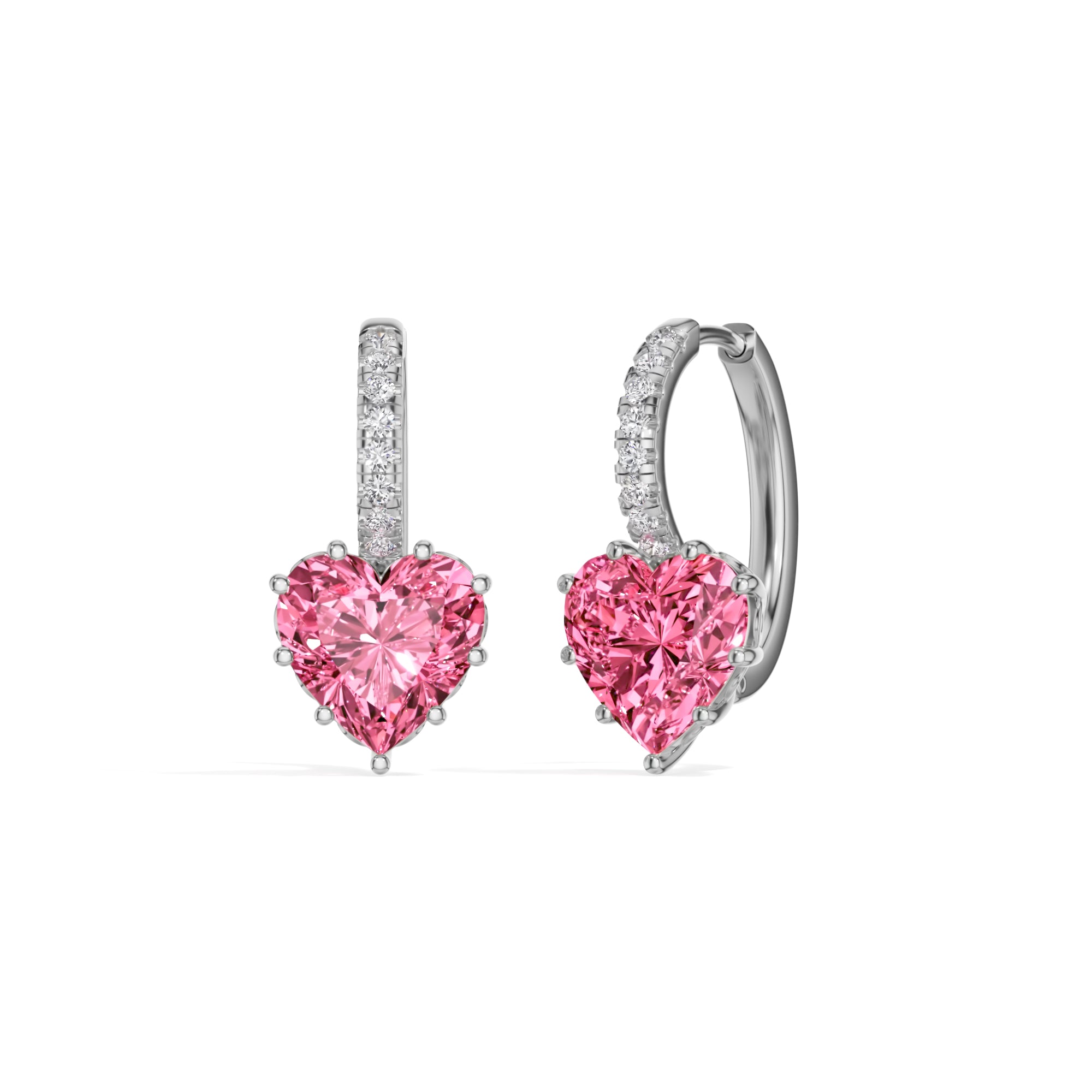 White Gold 6 50Ct Heart Drop Lab Grown Diamond Arzen Earring