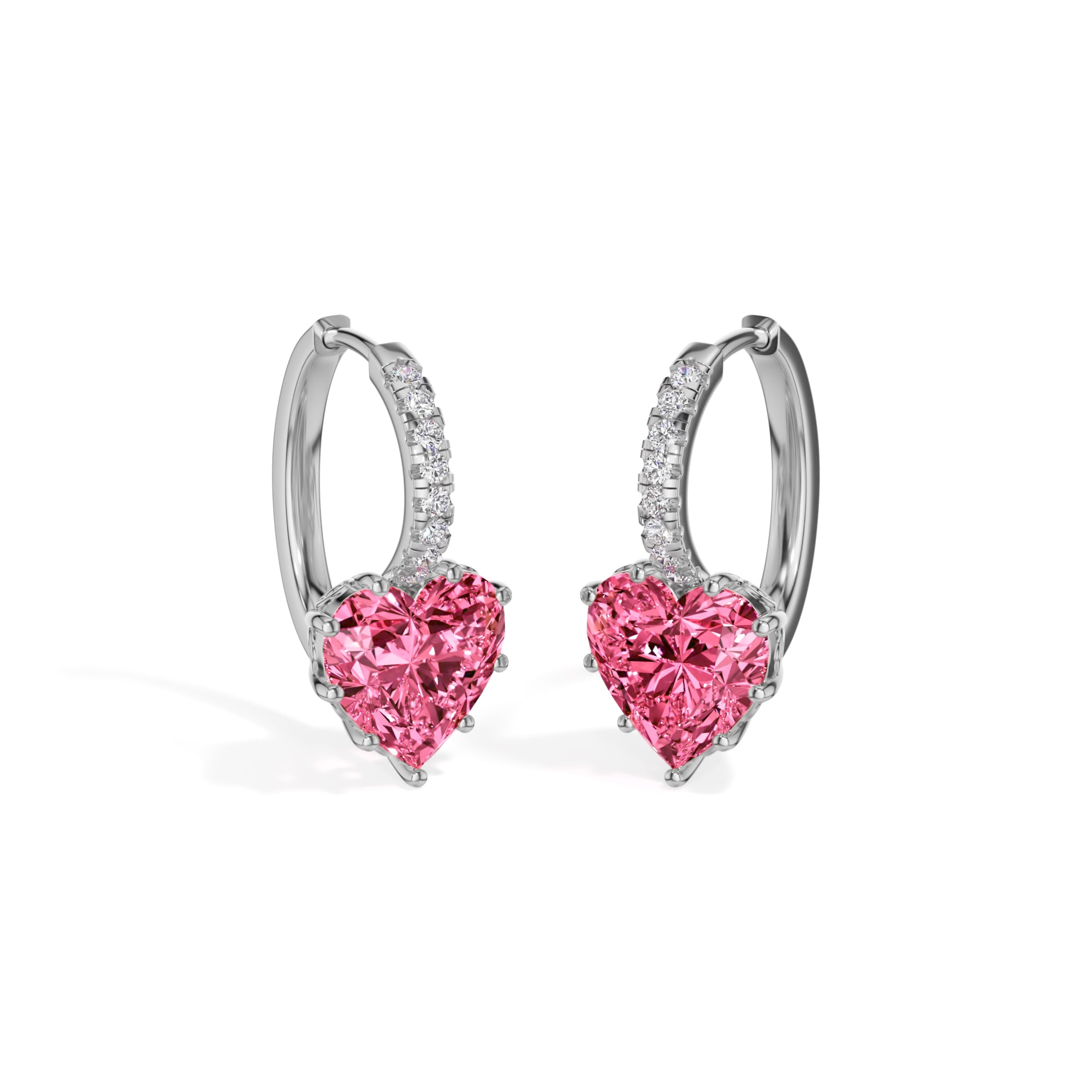 White Gold 6 50Ct Heart Drop Lab Grown Diamond Arzen Earring